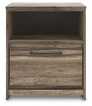 Elbrim Brown Queen Panel Storage Bed, Dresser, Mirror and Nightstand - PCB2005B13