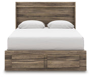 Elbrim Brown Queen Panel Storage Bed, Dresser, Mirror and Nightstand - PCB2005B13