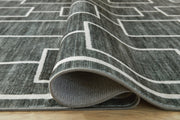 Elderland Black/Gray Washable 5' x 7' Area Rug - R407402