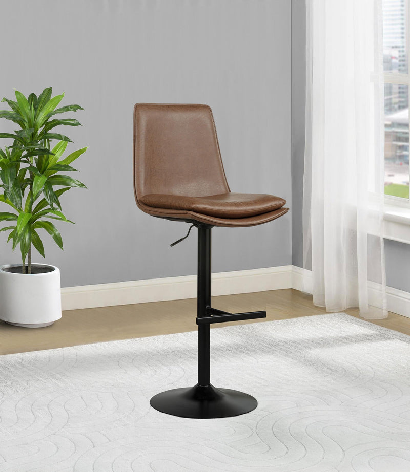 Eldridge Faux Leather Upholstered Adjustable Bar Stool Coffee - 182957