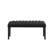 Eleanor - Black Velvet Upholstered Bench with Wooden Legs - D325-BN