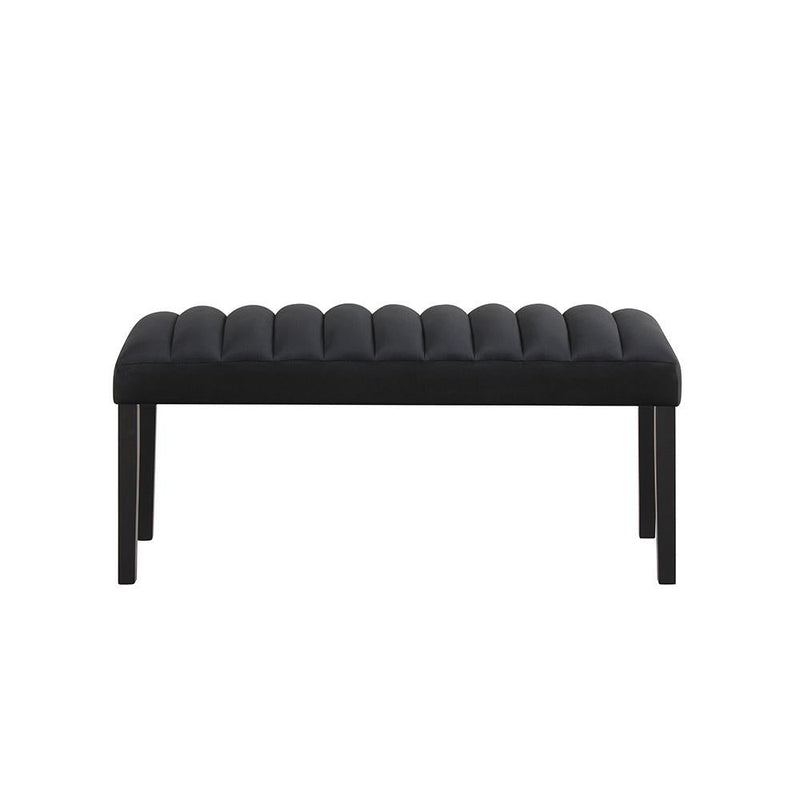 Eleanor - Black Velvet Upholstered Bench with Wooden Legs - D325-BN