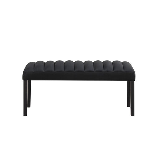 Eleanor - Black Velvet Upholstered Bench with Wooden Legs - D325-BN