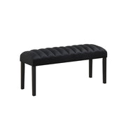 Eleanor - Black Velvet Upholstered Bench with Wooden Legs - D325-BN