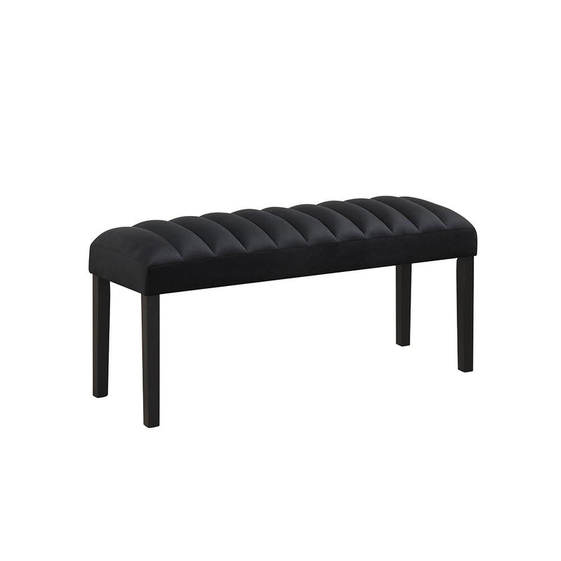 Eleanor - Black Velvet Upholstered Bench with Wooden Legs - D325-BN