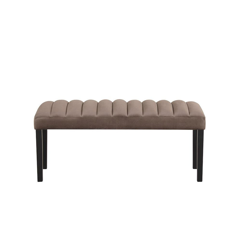 Eleanor - Brown Velvet Upholstered Bench with Wooden Legs - D327-BN