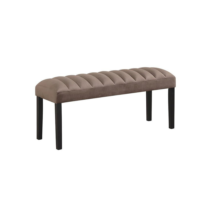 Eleanor - Brown Velvet Upholstered Bench with Wooden Legs - D327-BN