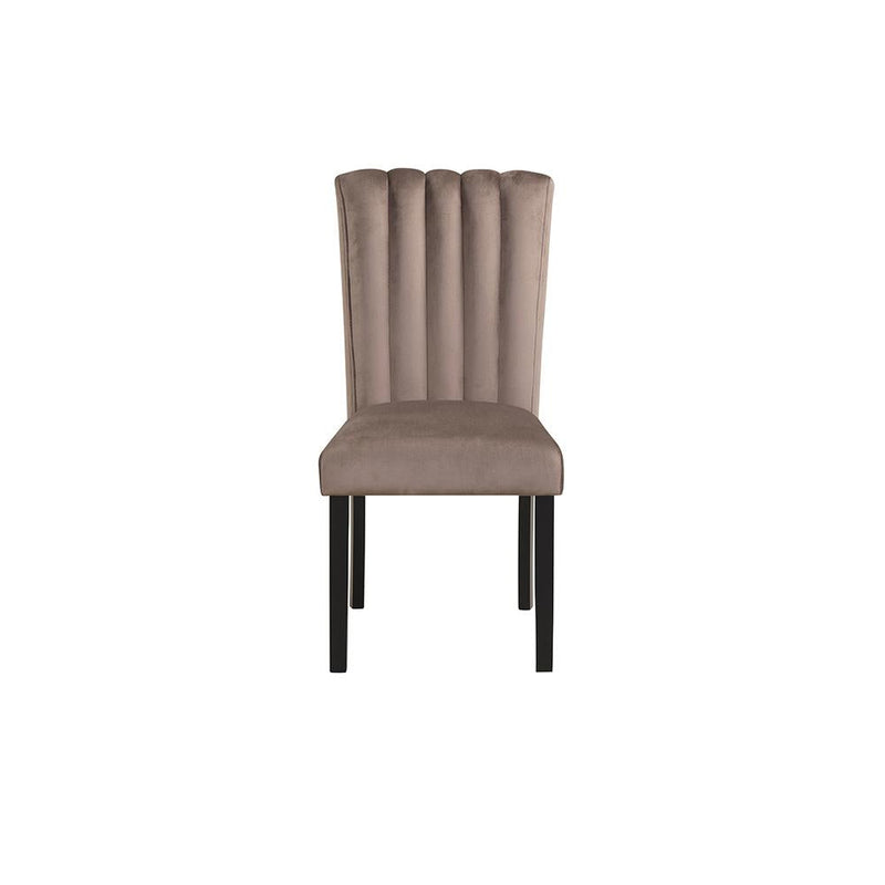 Eleanor - Brown Velvet Upholstered Chair with Wooden Legs 2PC/CTN - D327-C