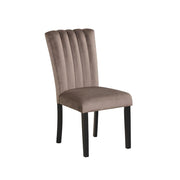 Eleanor - Brown Velvet Upholstered Chair with Wooden Legs 2PC/CTN - D327-C