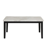 Eleanor - White & Black Dining Table with Faux Marble Top - D325-Table