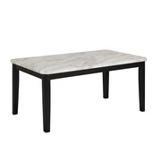 Eleanor - White & Black Dining Table with Faux Marble Top - D325-Table