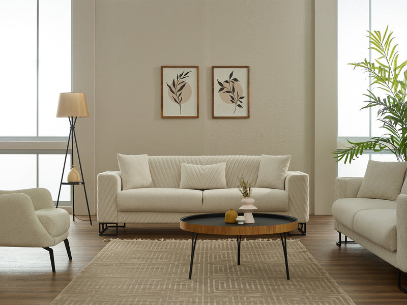 Elegance 3-pieces (Sofa & Loveseat & Chair) Livingroom in Beige - 200-SIM-ELE-GIRNE03-321
