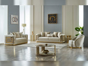 Elegance 3-pieces (Sofa & Loveseat & Chair) Livingroom Set Cream in Cream - 101-ELE-LV938-321