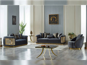 Elegance 3-pieces (Sofa & Loveseat & Chair) Livingroom Set Dark Grey in Dark Grey - 101-ELE-LV412-321