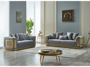 Elegance 3-pieces (Sofa & Loveseat & Chair) Livingroom Set Light Grey in Light Grey - 101-ELE-LV405-321