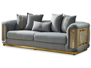 Elegance 3-pieces (Sofa & Loveseat & Chair) Livingroom Set Light Grey in Light Grey - 101-ELE-LV405-321