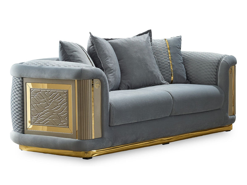 Elegance 3-pieces (Sofa & Loveseat & Chair) Livingroom Set Light Grey in Light Grey - 101-ELE-LV405-321