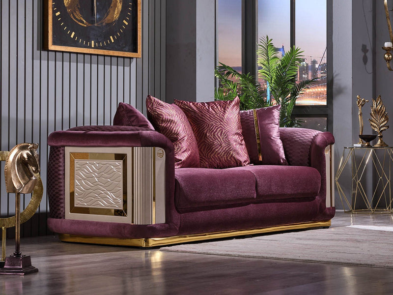 Elegance 78" Wide Square Arm Loveseat - Loveseat