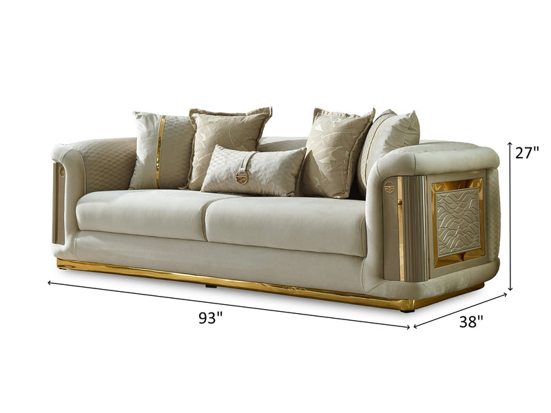 Elegance 93" Wide Square Arm Sofa - Sofas