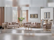 Elegance San 4-pieces (2 Sofa & 2 Chair) Livingroom in Beige - 200-SAN-ELE-BEI-3311