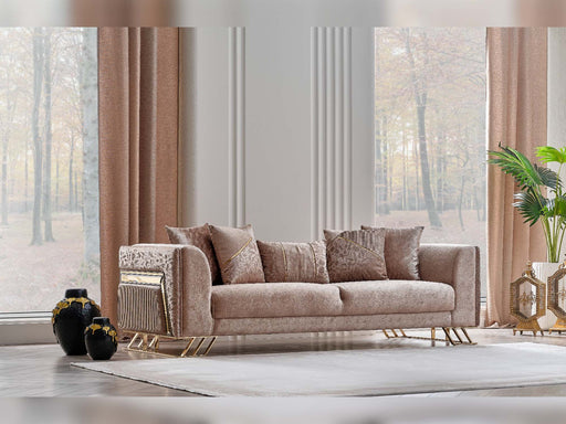 Elegance San Stationary Sofa in Beige - 200-SAN-ELE-BEI-3
