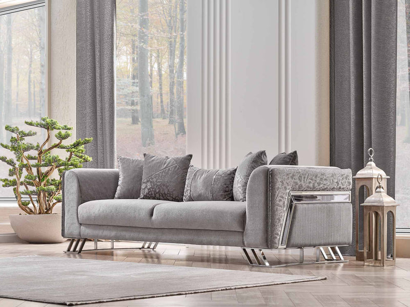 Elegance San Stationary Sofa in Dark Grey - 200-SAN-ELE-DG-3