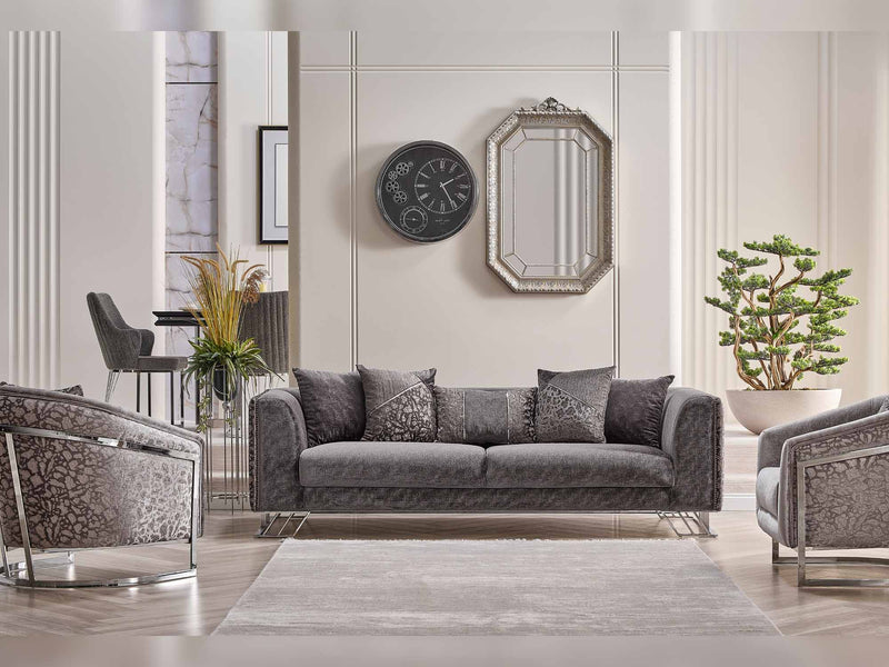 Elegance San Stationary Sofa in Light Grey - 200-SAN-ELE-LG-3