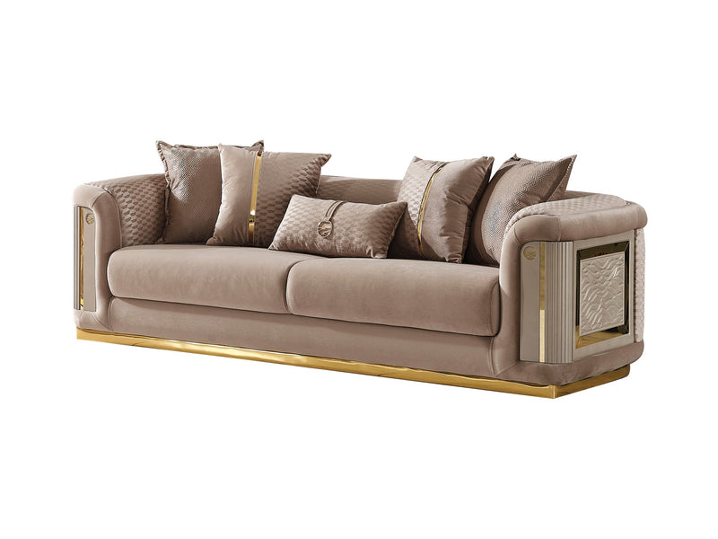 Elegance Stationary Loveseat Beige in Beige - 101-ELE-LV260-2