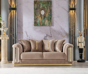 Elegance Stationary Loveseat Beige in Beige - 101-ELE-LV260-2