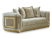 Elegance Stationary Loveseat Cream in Cream - 101-ELE-LV938-2