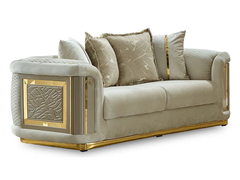 Elegance Stationary Loveseat Cream in Cream - 101-ELE-LV938-2