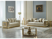 Elegance Stationary Loveseat Cream in Cream - 101-ELE-LV938-2