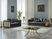 Elegance Stationary Loveseat Dark Grey in Dark Grey - 101-ELE-LV412-2