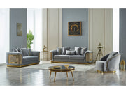 Elegance Stationary Loveseat Light Grey in Light Grey - 101-ELE-LV405-2