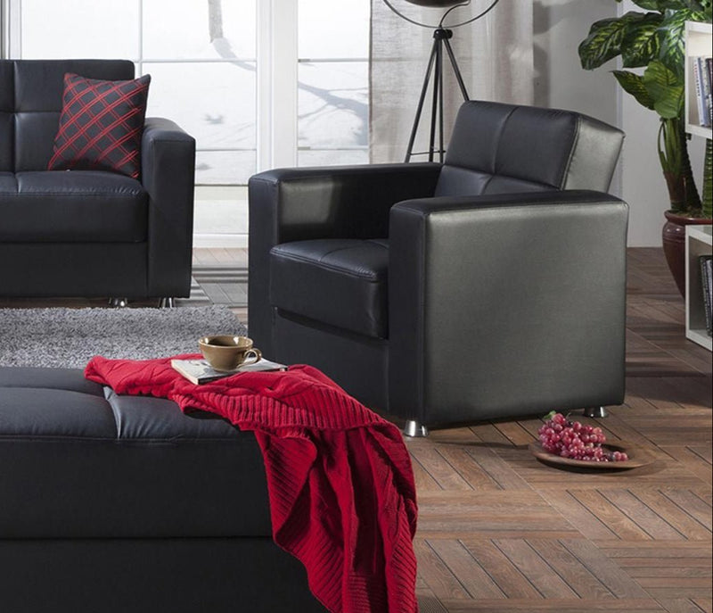 Elegant Armchair (Santa Glory Black) 2 Pieces - Lara FurnitureLiving Room Chair