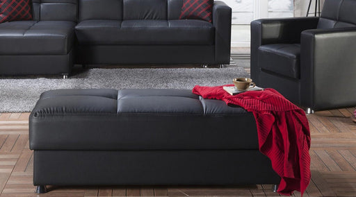 Elegant Ottoman (Santa Glory Black) 1 Piece - Lara FurnitureOttoman