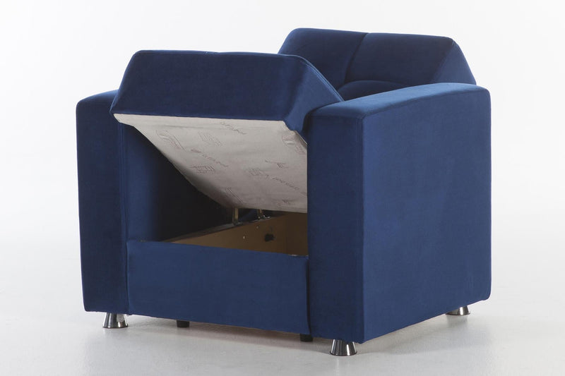 Elegant Sectional Storage Love Seat (Roma Navy) 1 Piece - 10-ELE-N839D-05-L