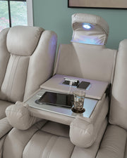 Elevate Edges Coin Reclining Sofa with Drop Down Table - PC8330589