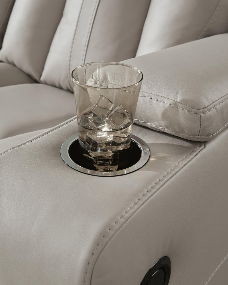 Elevate Edges Coin Reclining Sofa with Drop Down Table - PC8330589