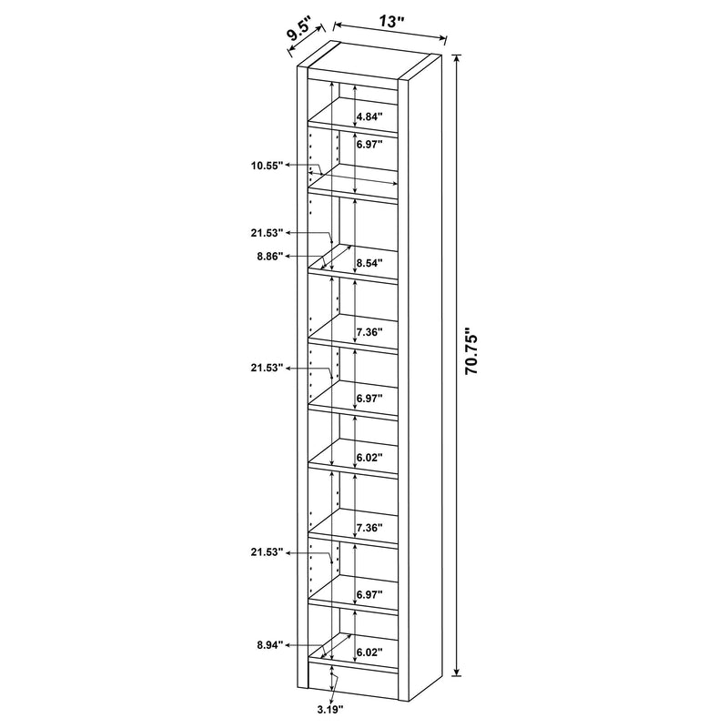 Eliam 71-inch 8-shelf Bookcase Cappuccino - 800285