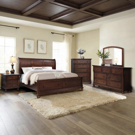 Eliana - Brown King Bed, Dresser, Mirror - B215-KDM