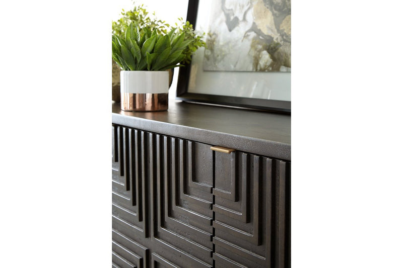 Elinmore Brown/Gold Finish Accent Cabinet - Lara FurnitureCabinet