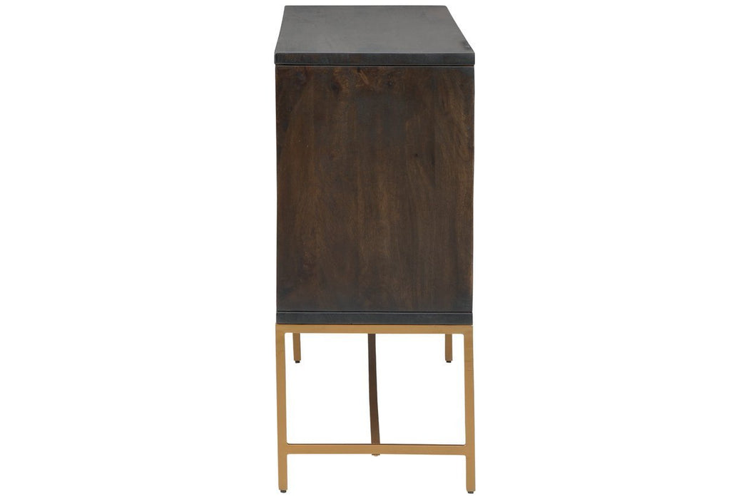 Elinmore Brown/Gold Finish Accent Cabinet - Gate FurnitureCabinet