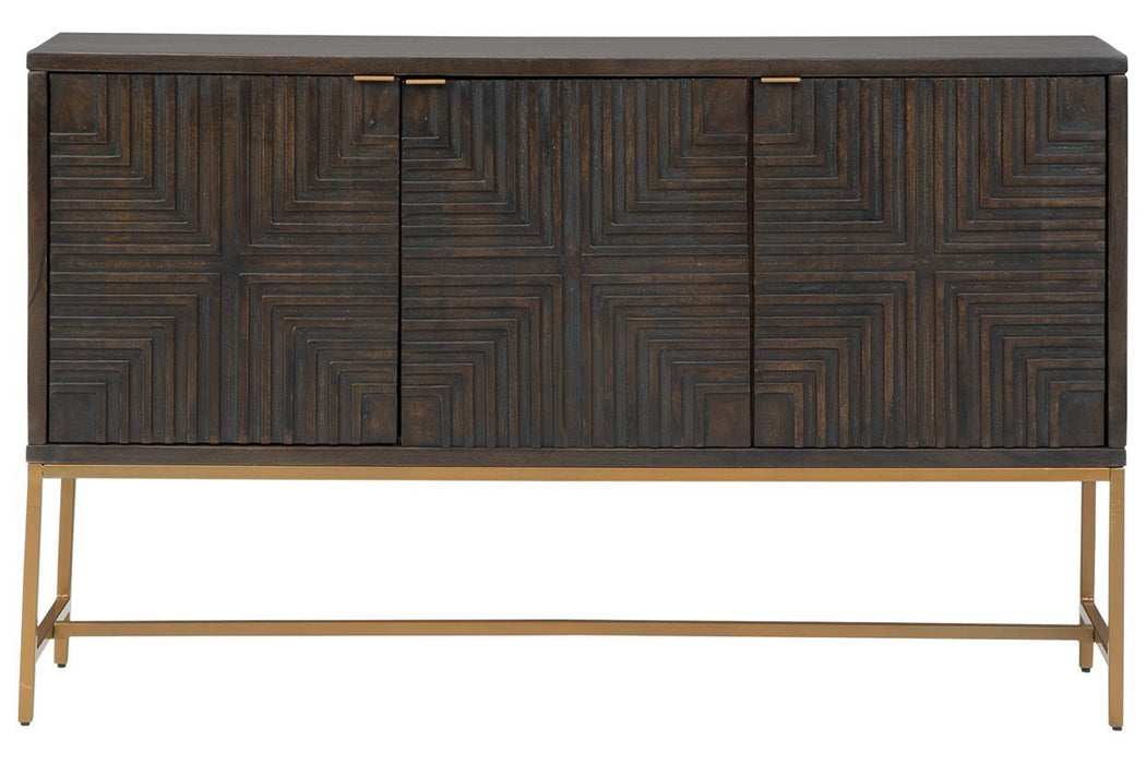 Elinmore Brown/Gold Finish Accent Cabinet - Gate FurnitureCabinet