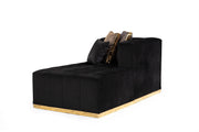 Elisha Black Velvet Double Chaise Sectional - Lara FurnitureSectional