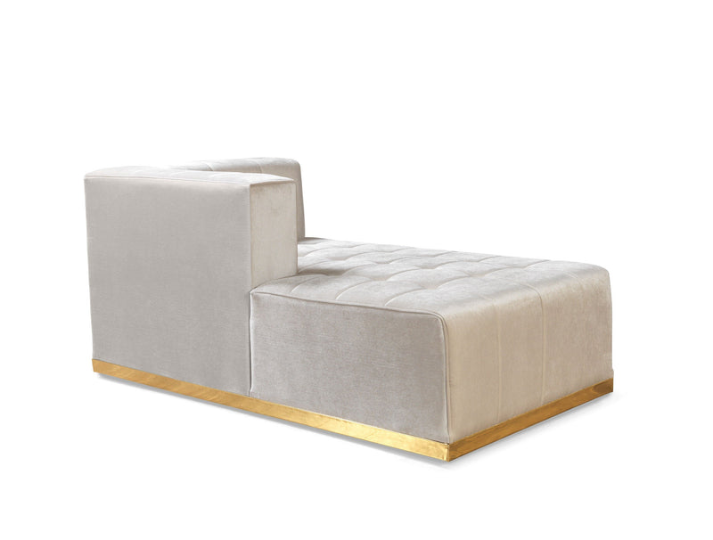 Elisha Ivory Velvet Double Chaise Sectional - Lara FurnitureSectional