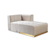Elisha Ivory Velvet Double Chaise Sectional - Lara FurnitureSectional