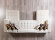 Elisha Ivory Velvet Double Chaise Sectional - Lara FurnitureSectional