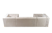 Elisha Ivory Velvet Double Chaise Sectional - Lara FurnitureSectional