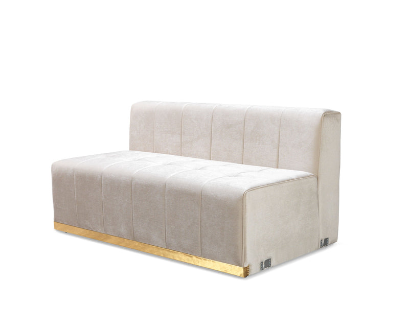 Elisha Ivory Velvet Double Chaise Sectional - Lara FurnitureSectional